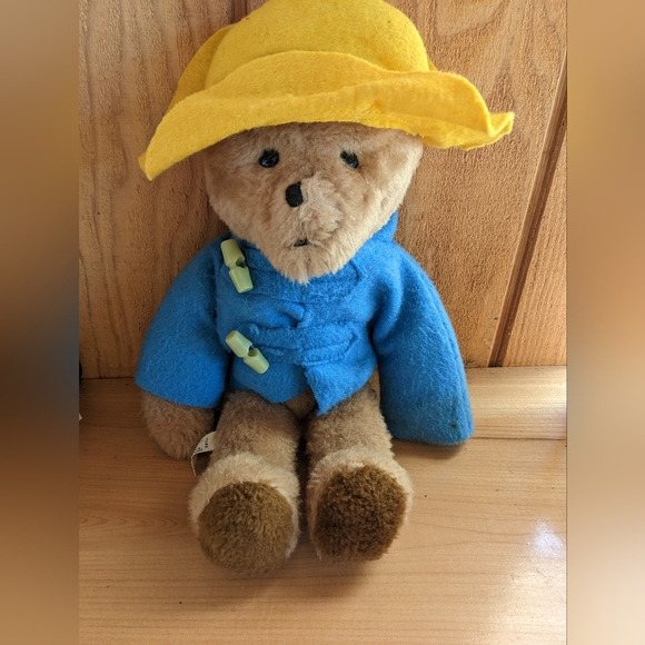 Vintage 1980s Eden Toys Paddington Bear Plush Baby Size w/ Original Blue Coat - Picture 3 of 9